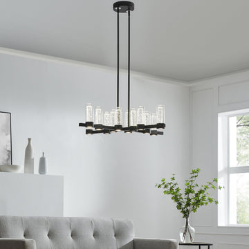 Victory 12 Light Chandelier //  Matte Black