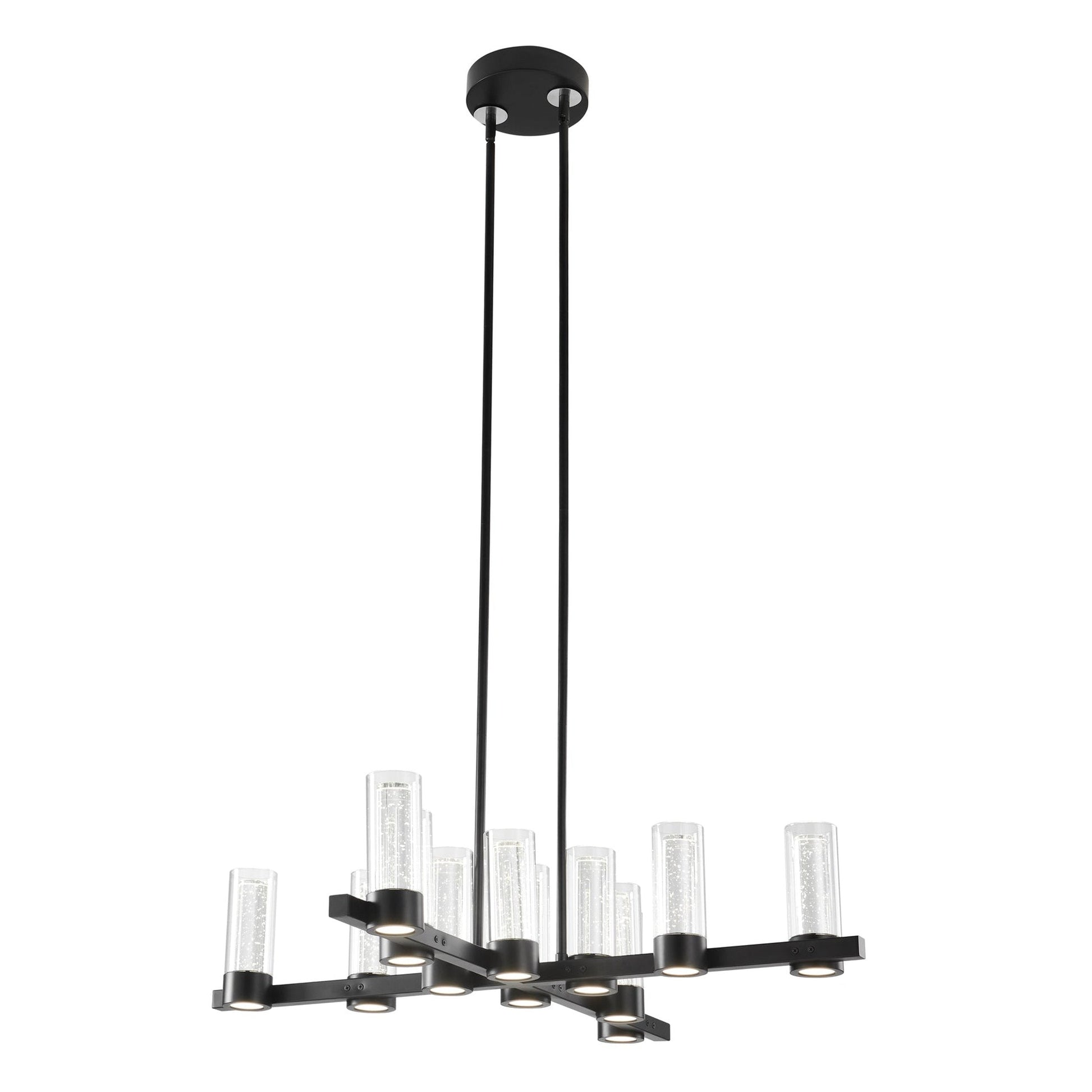 Victory 12 Light Chandelier //  Matte Black