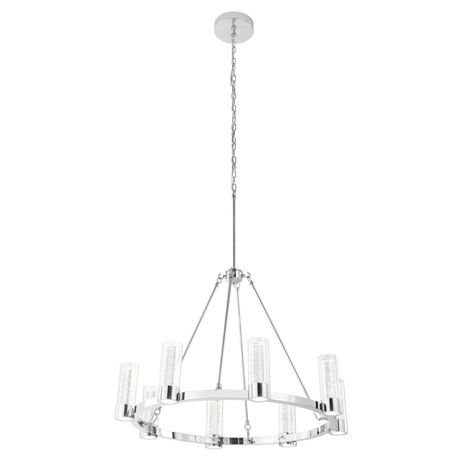 Victory 8 Light Chandelier //  Chrome