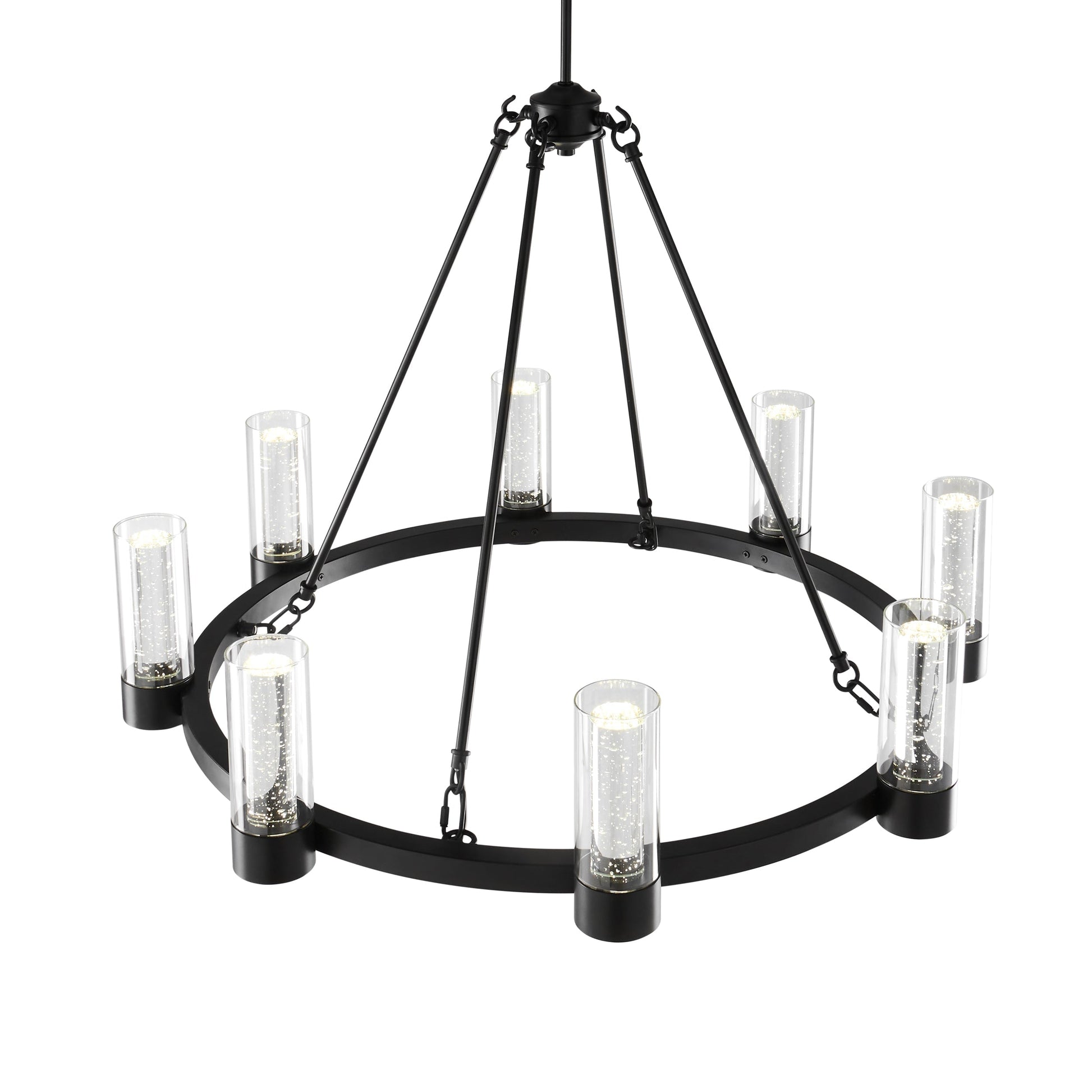 Victory 8 Light Chandelier //  Matte Black