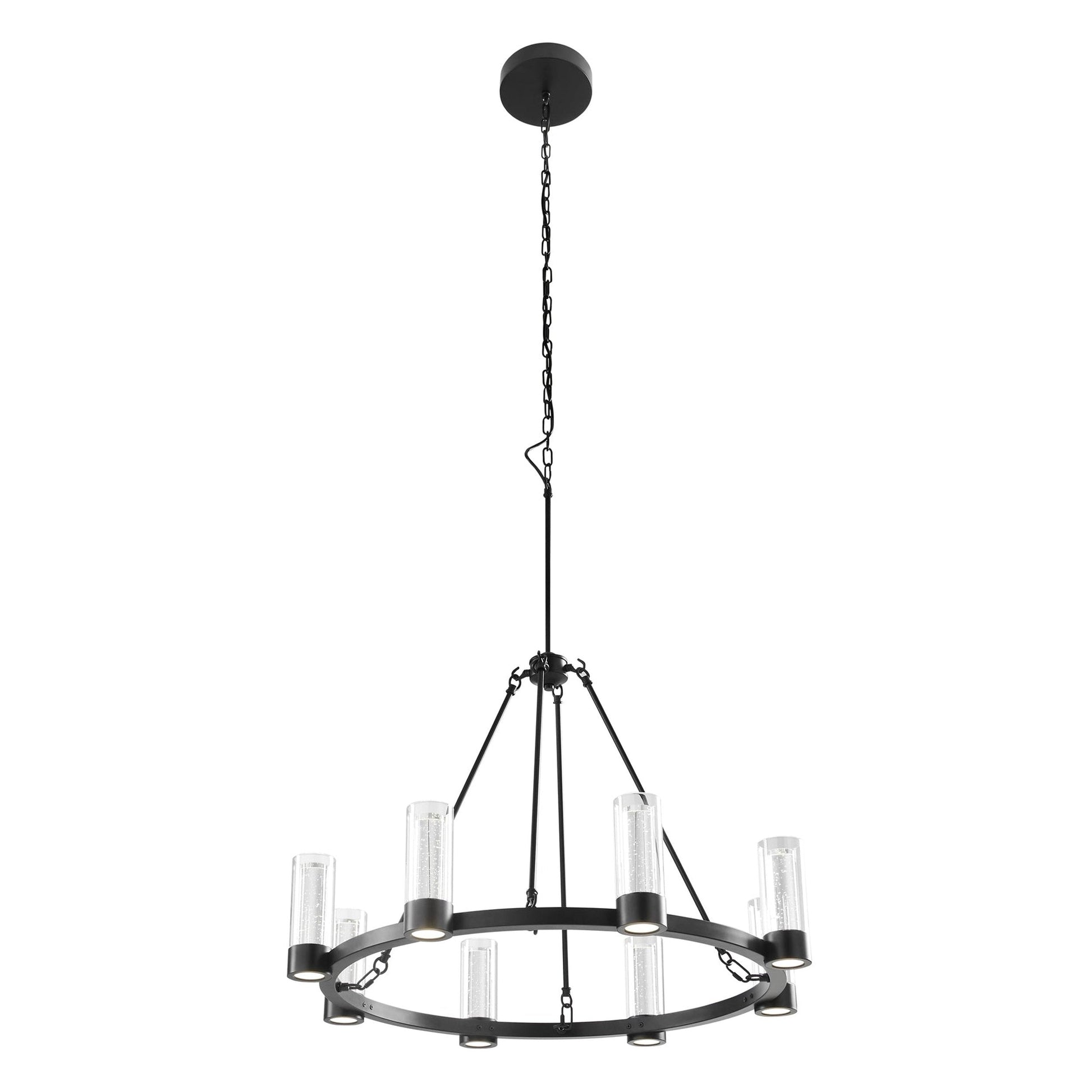 Victory 8 Light Chandelier //  Matte Black