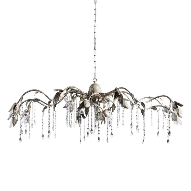 Gothic Viticci Rectangular Chandelier 52 " 61" 71"- Silver