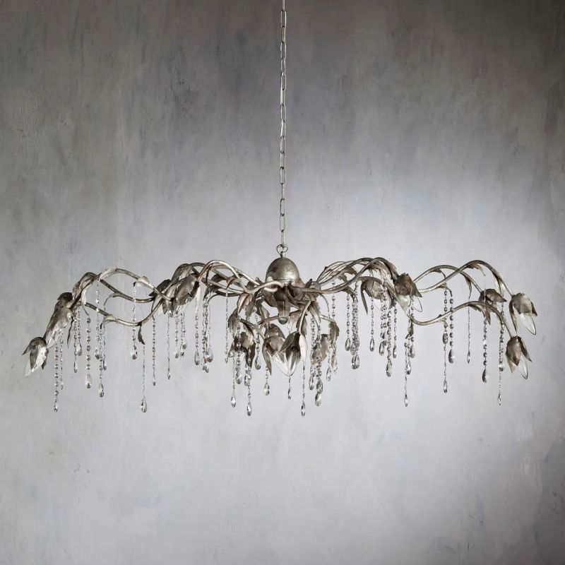 Gothic Viticci Rectangular Chandelier 52 " 61" 71"- Silver