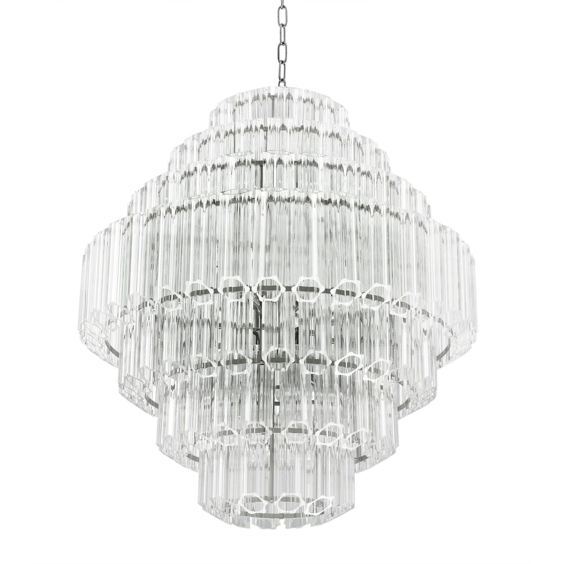 Vittoria L Modern Glass Chandelier - [Nickel] 