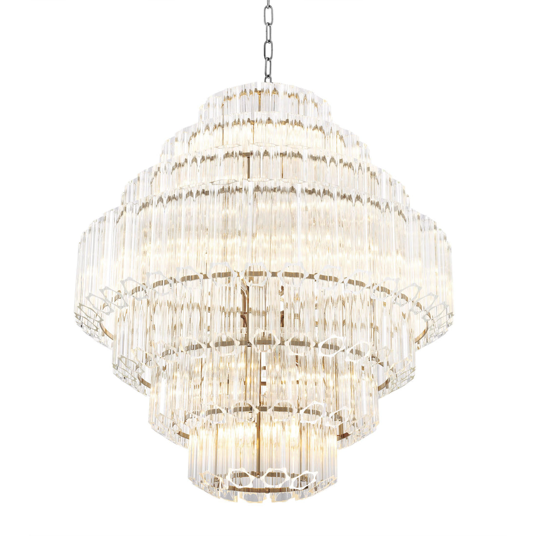 Vittoria L Modern Glass Chandelier - [Nickel] 