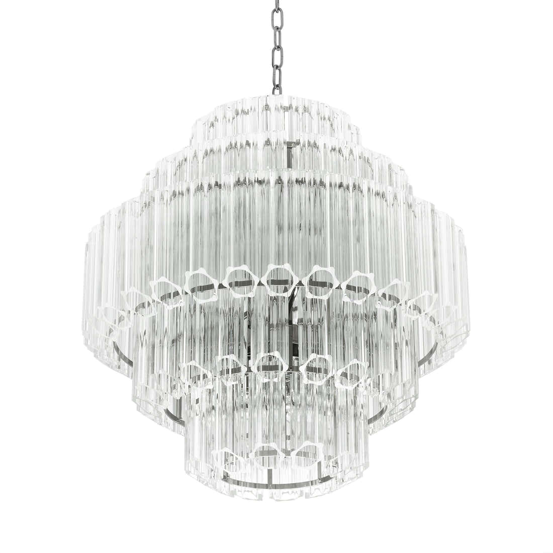Vittoria S Modern Glass Chandelier - [Nickel] -