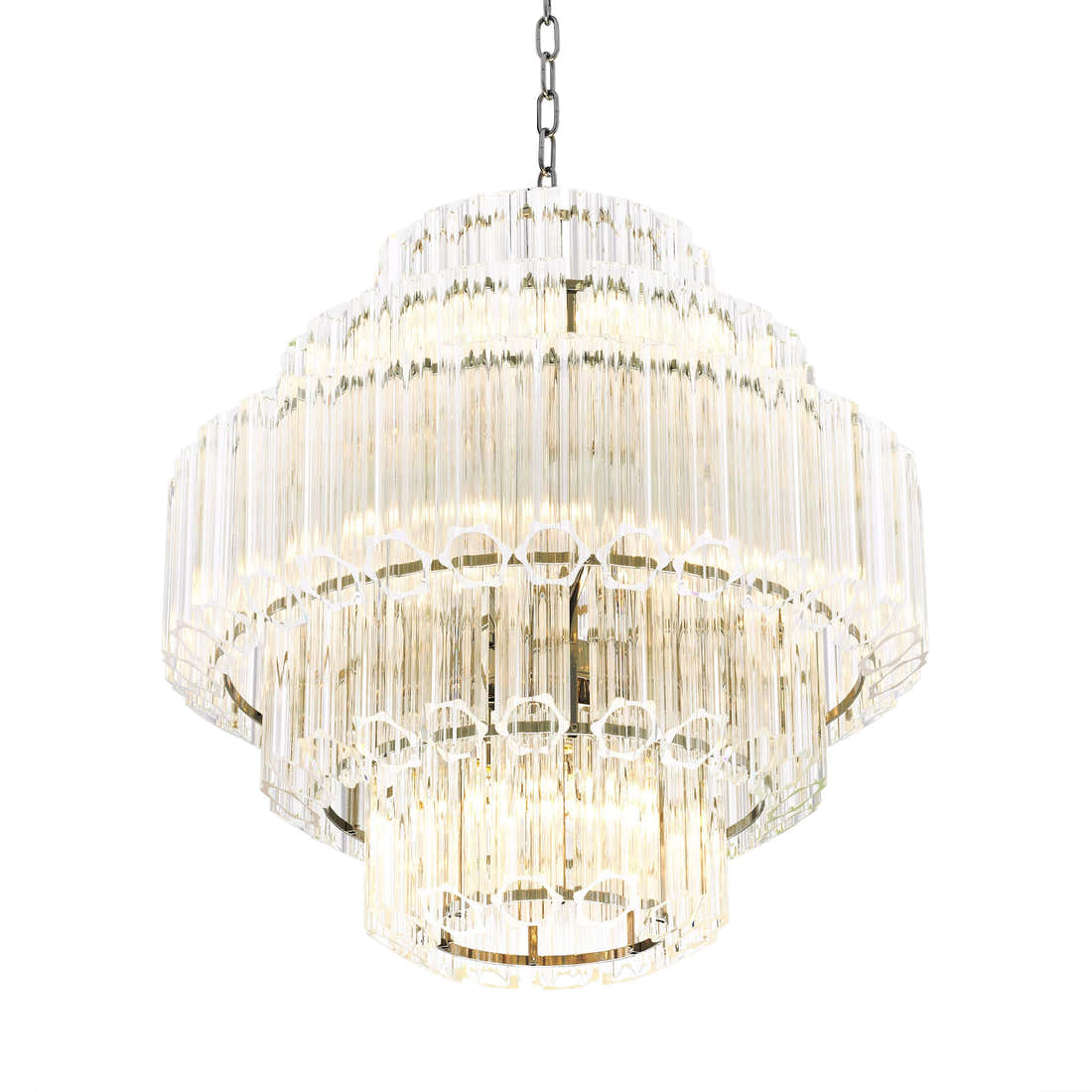 Vittoria S Modern Glass Chandelier - [Nickel] -