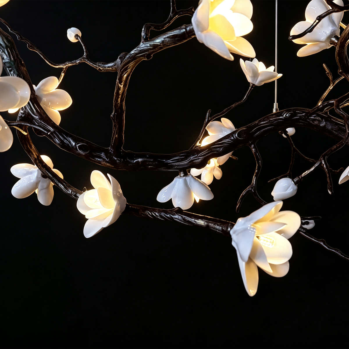 Black Branch Copper Tree Chandelier