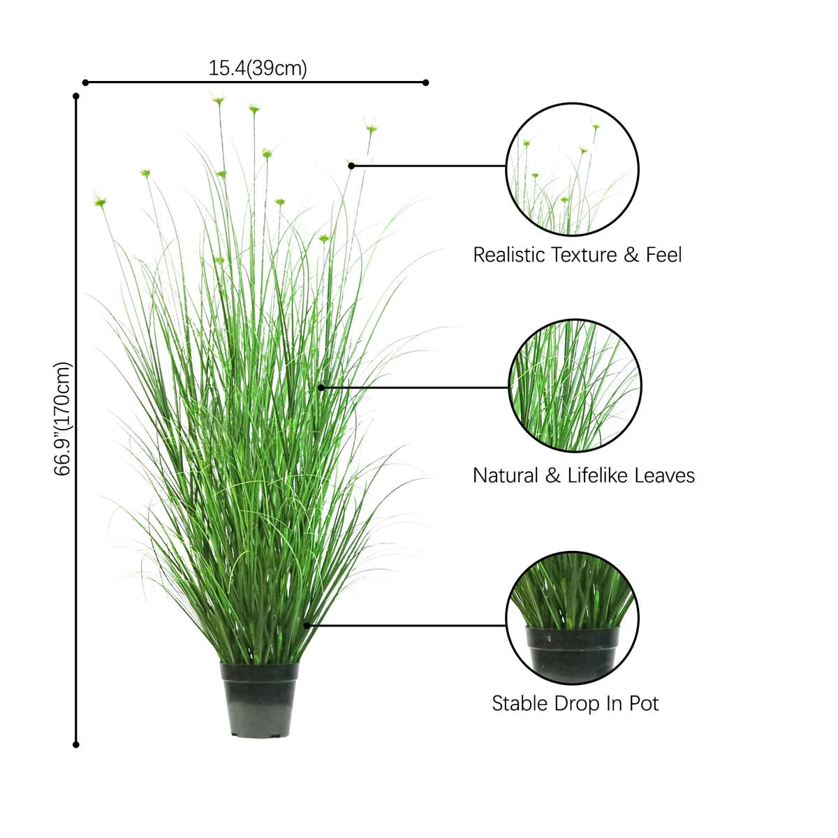 Artificial 15-Head Cosmos with Curved Onion Grass Bonsai 67"H