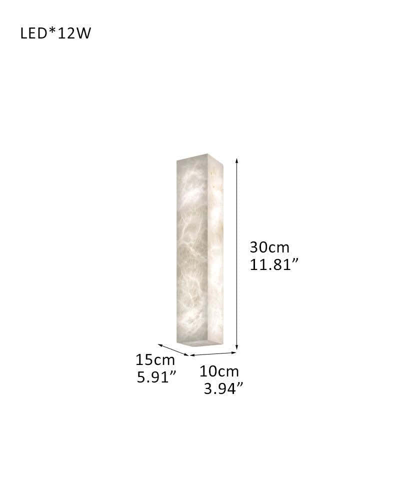 Rectangular Natural Semi-Translucent Alabaster Wall Lamp for Bath & Vanity