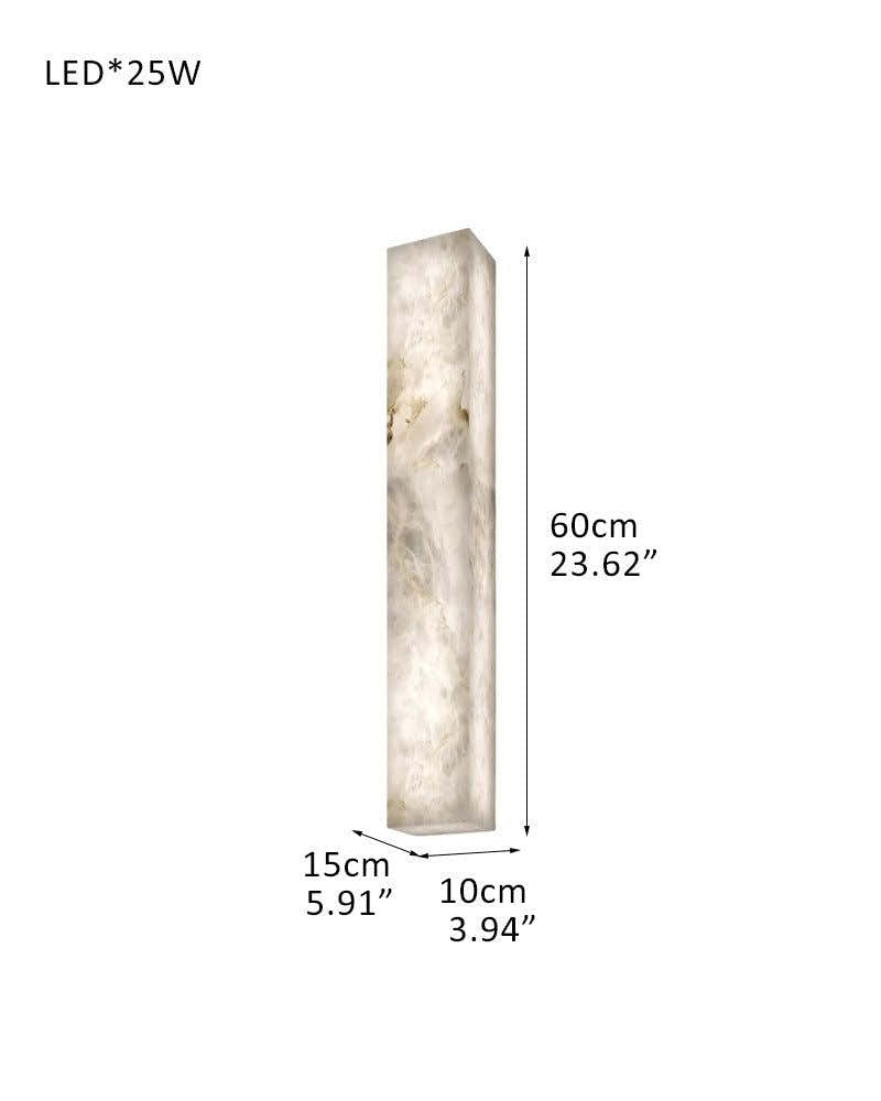 Rectangular Natural Semi-Translucent Alabaster Wall Lamp for Bath & Vanity