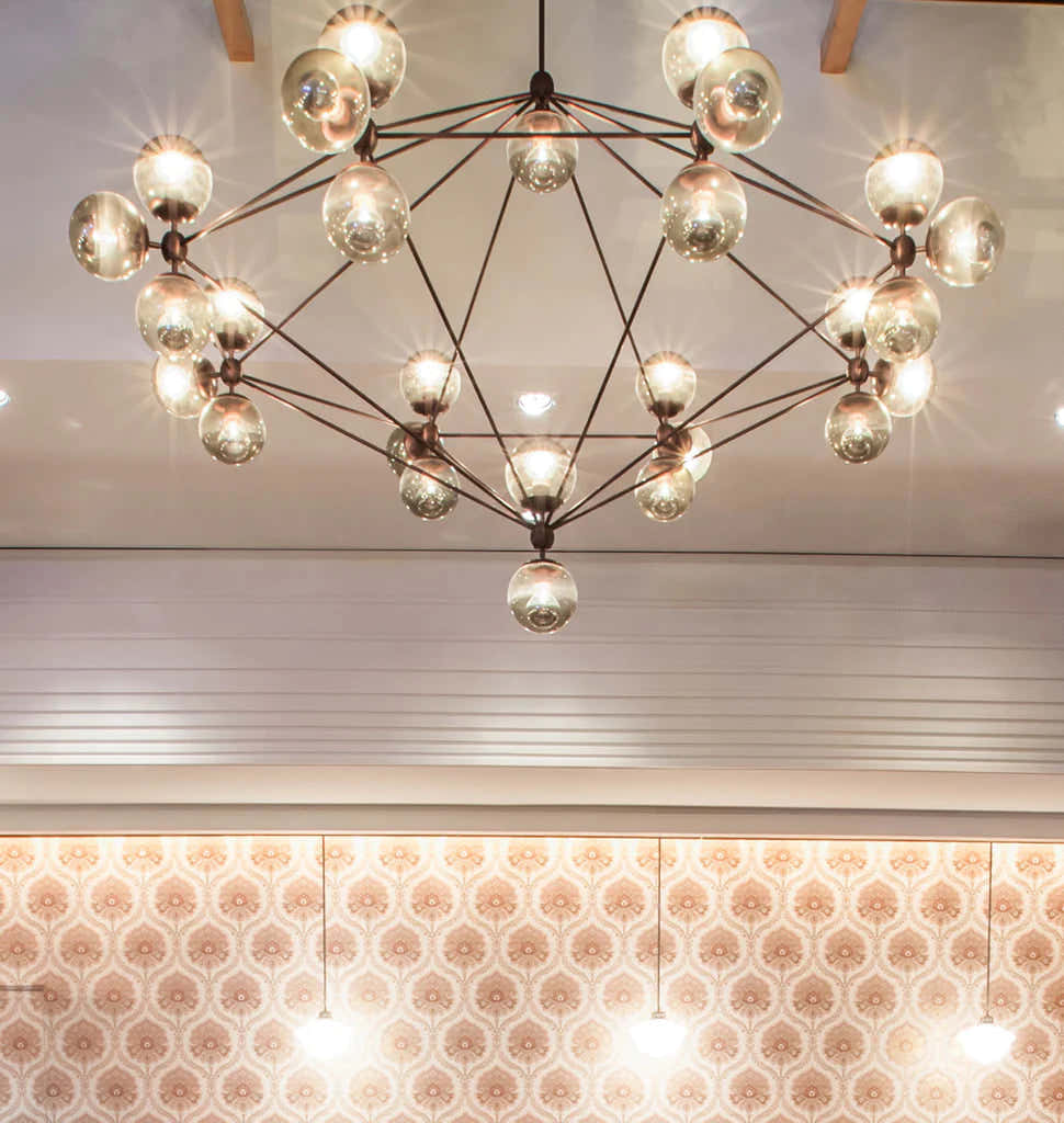 Modo Chandelier 85" - 8 Sided, 27 Globes