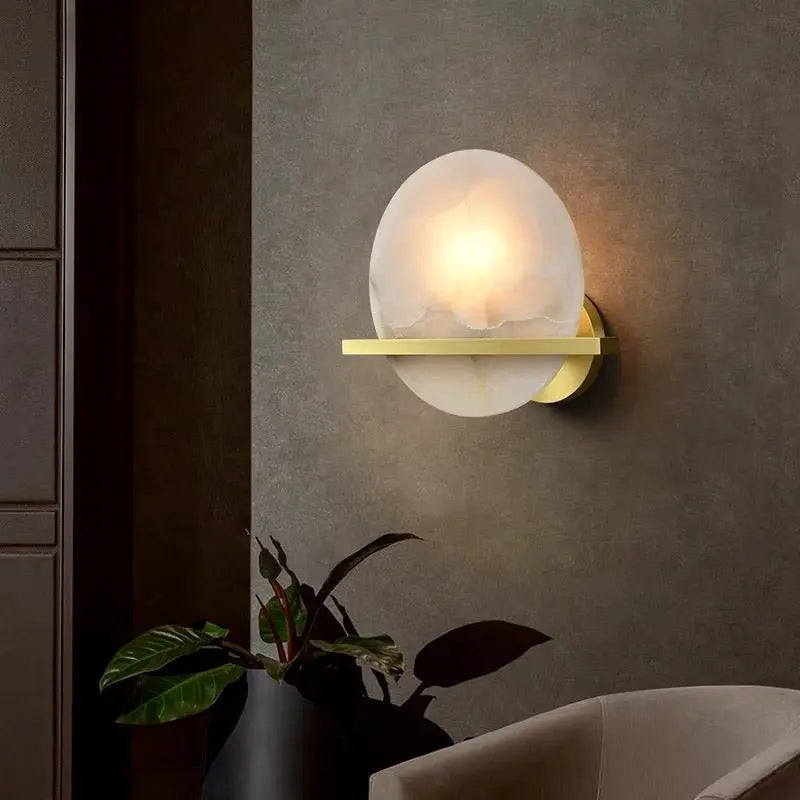 Alabaster Round Wall Lights