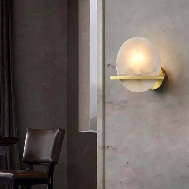 Alabaster Round Wall Lights