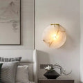 Alabaster Round Wall Sconce