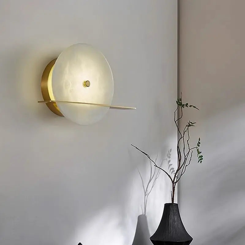 Alabaster Round Wall Sconce Lighting