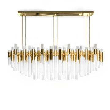 Waterfall Rectangular 80-Light Crystal Modern Chandelier - Luxxu