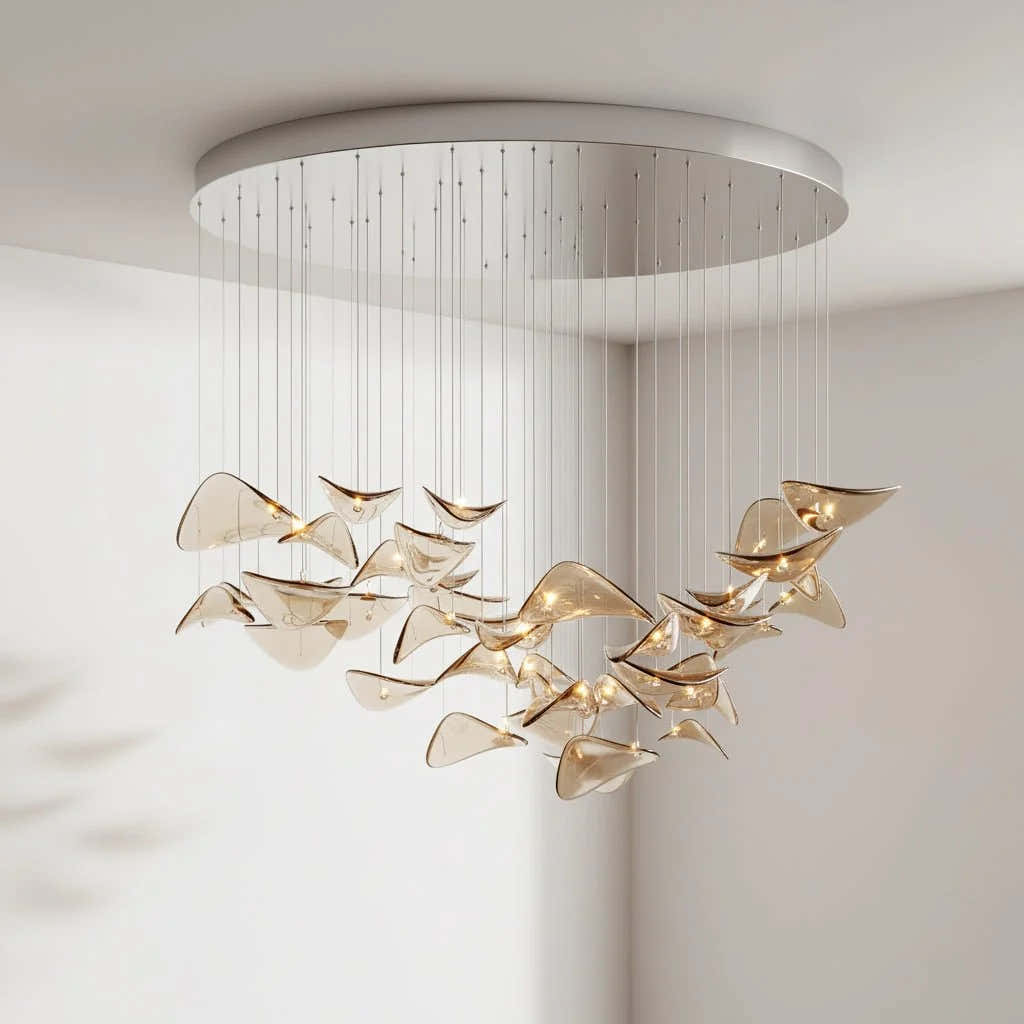 Wave Floating Leaf Chandelier