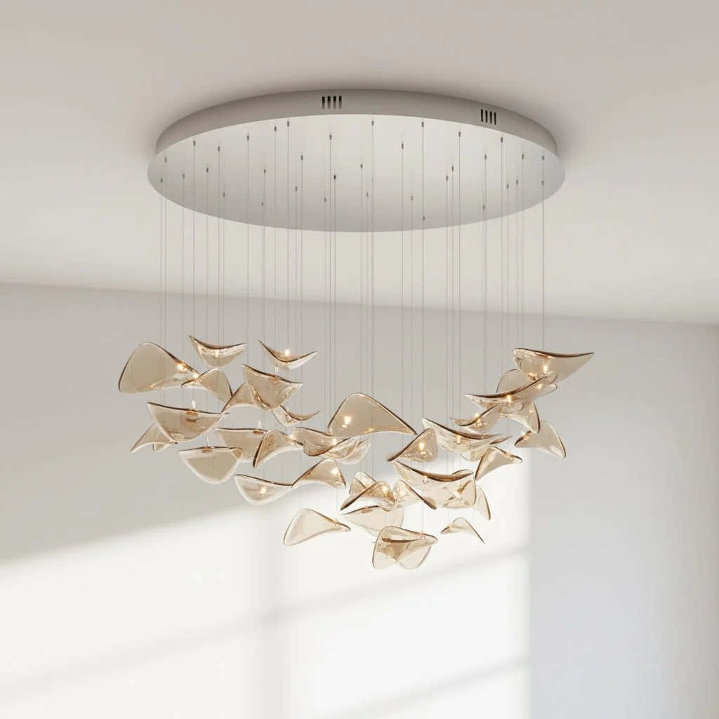 Wave Floating Leaf Chandelier