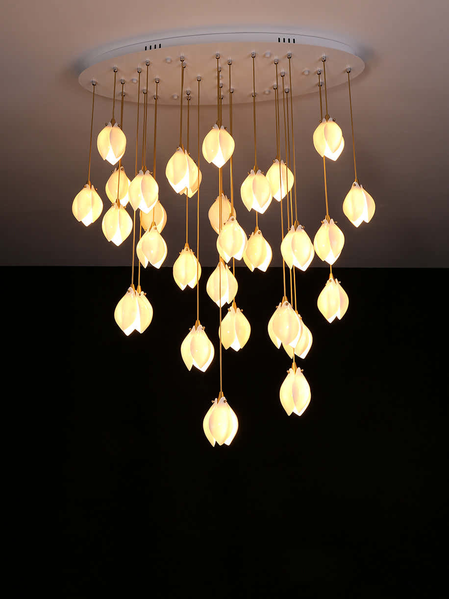 Bloom Porcelain Petals Pendant Light