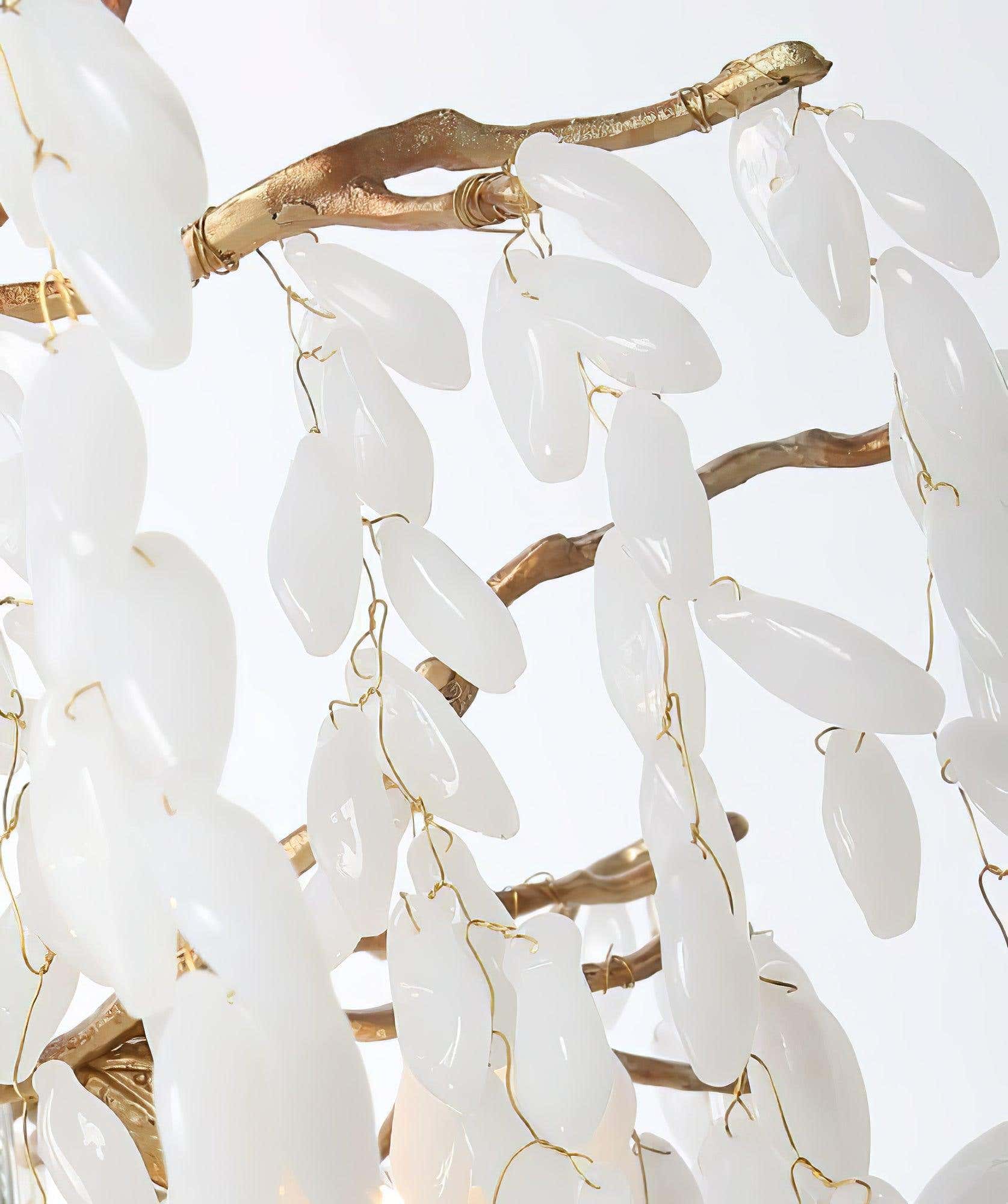 White Jade Branch Brass Chandelier