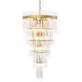 Yara S/L Modern Brass Chandelier (Antique Brass Finish/Clear Glass) 