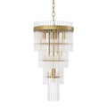 Yara S/L Modern Brass Chandelier (Antique Brass Finish/Clear Glass) 