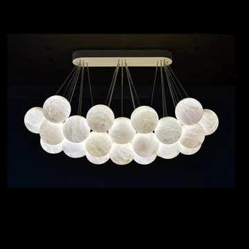 27-Alabaster Ball Chandelier, Luxury Model Lighting