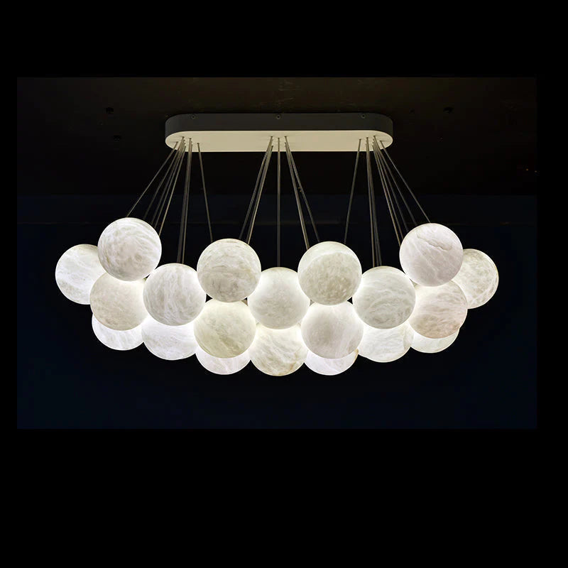 27-Alabaster Ball Chandelier, Luxury Model Lighting