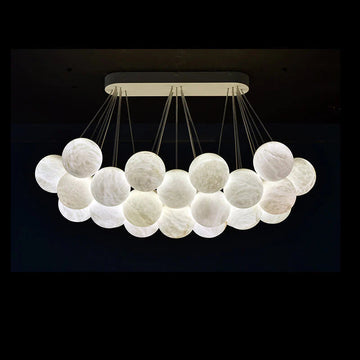 27-Alabaster Ball Chandelier, Luxury Model Lighting