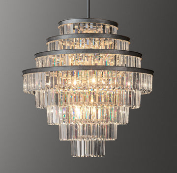 Spiral crystal chandelier