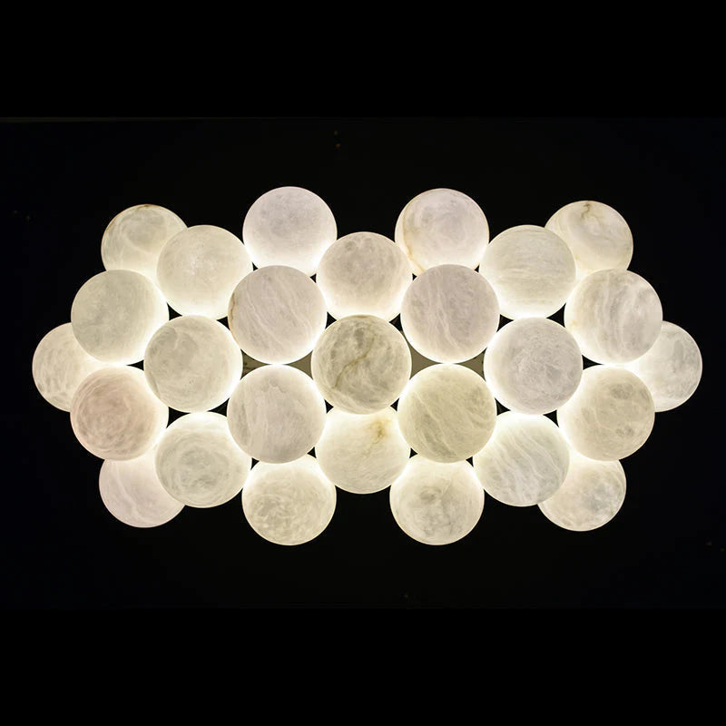 27-Alabaster Ball Chandelier, Luxury Model Lighting