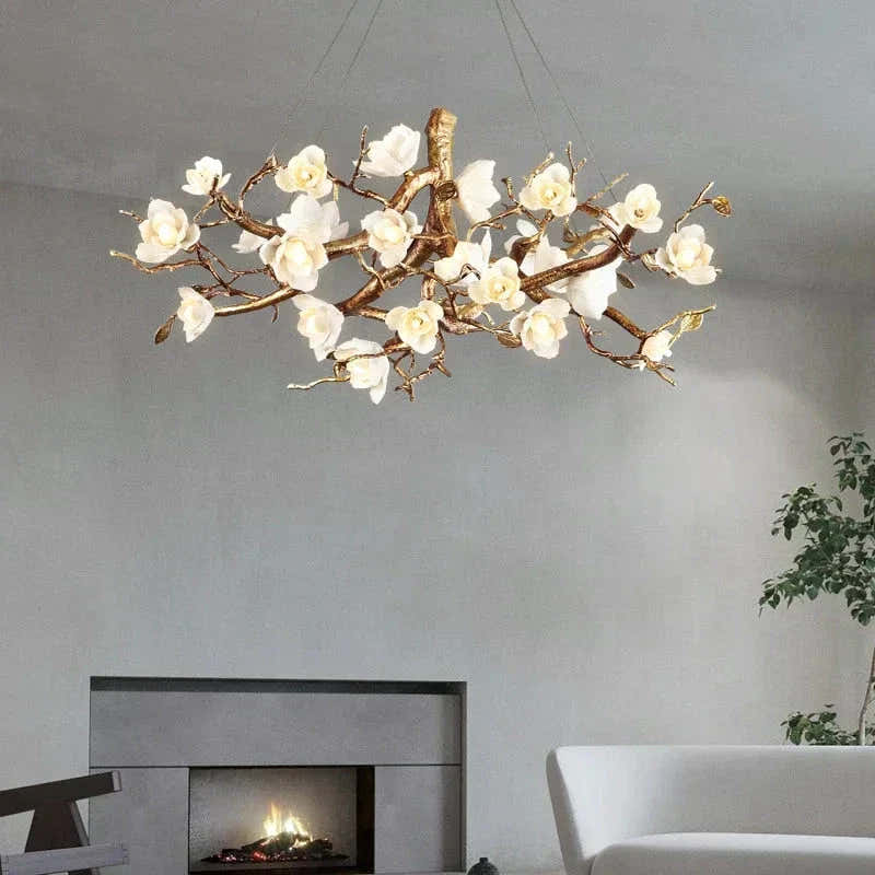 Zendas Branch Ceramic Flower Chandelier