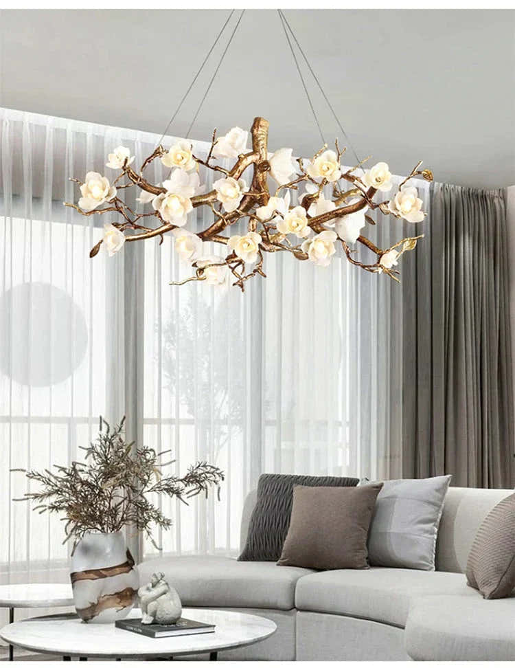 Zendas Branch Ceramic Flower Chandelier
