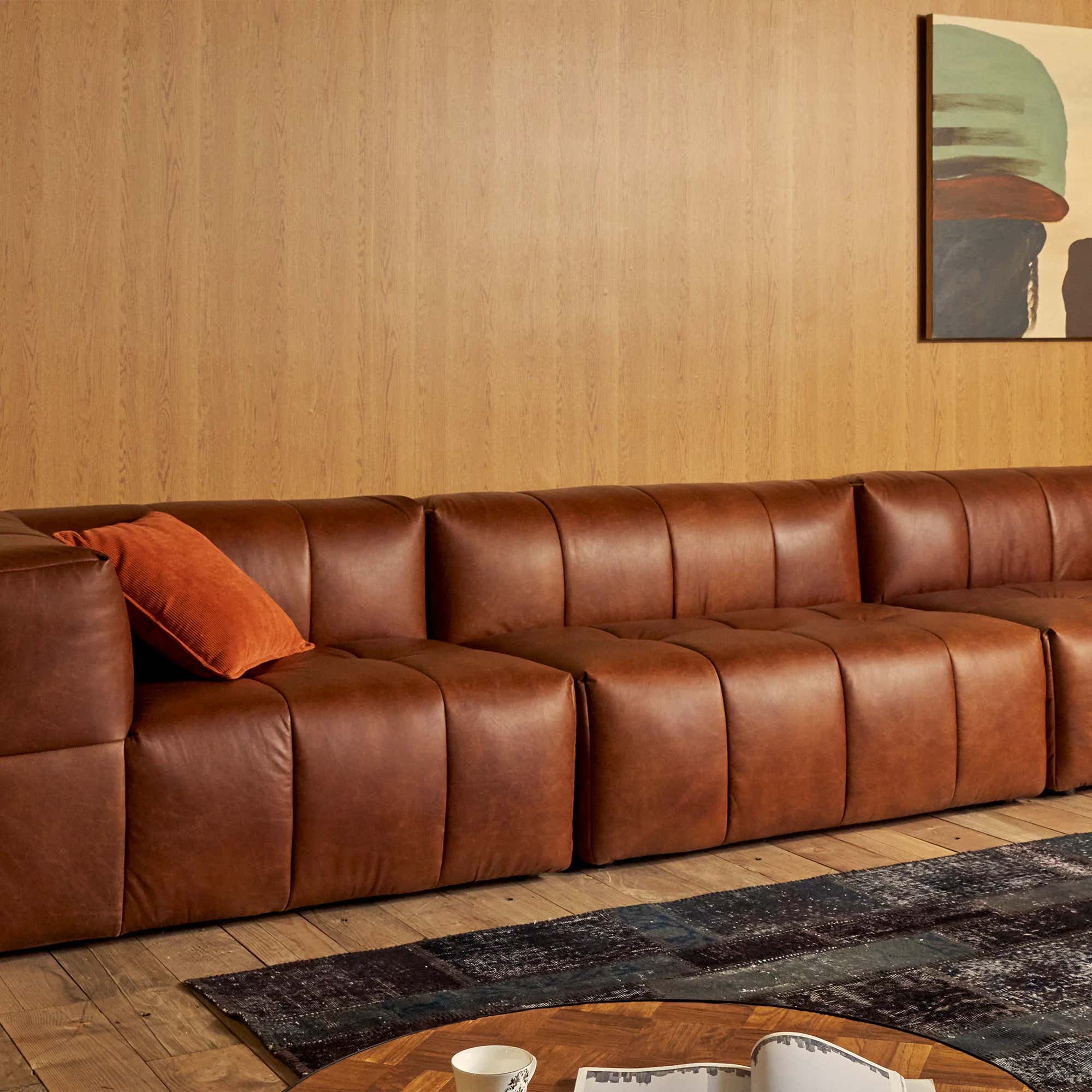 Yosemite Burnished Cognac Sofa 160"W