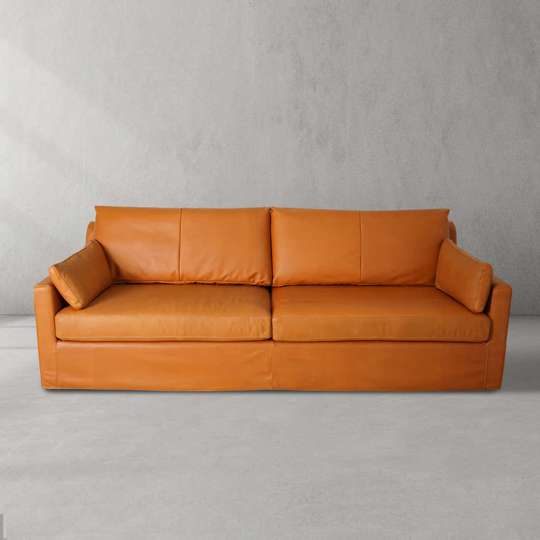 Mercury Warm Cognac Sofa 95"