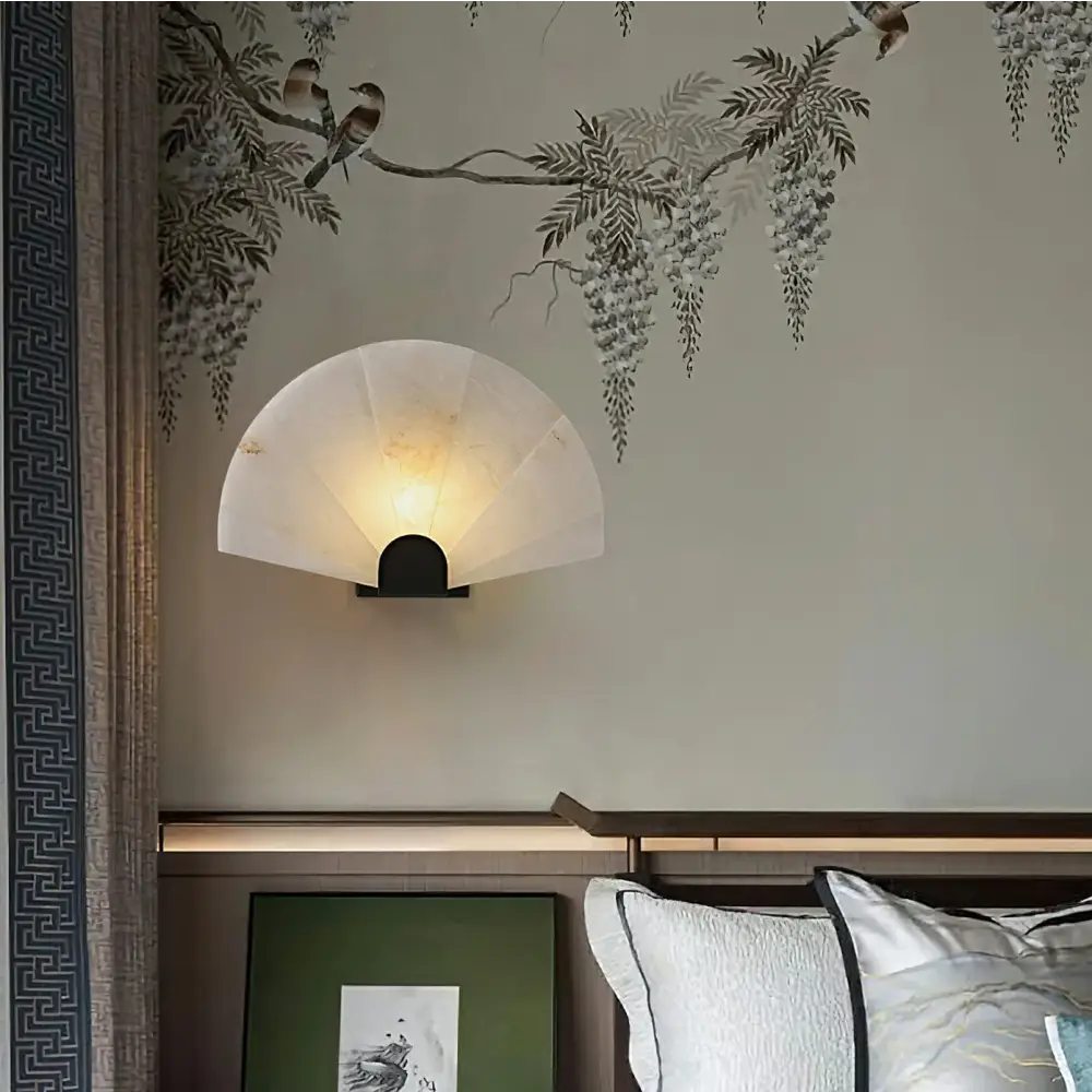 Alabaster Fan Wall Sconces
