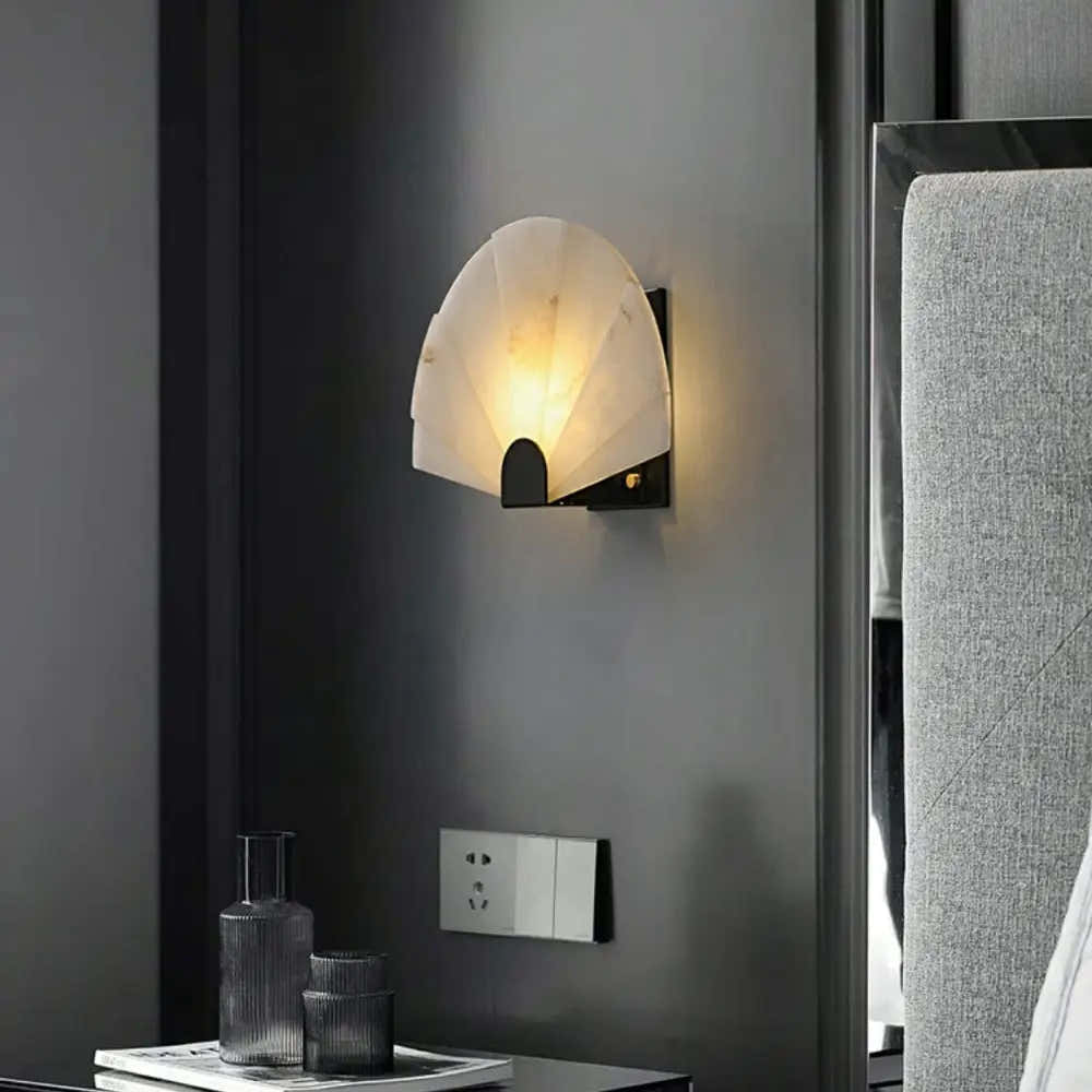 Alabaster Fan Wall Sconces