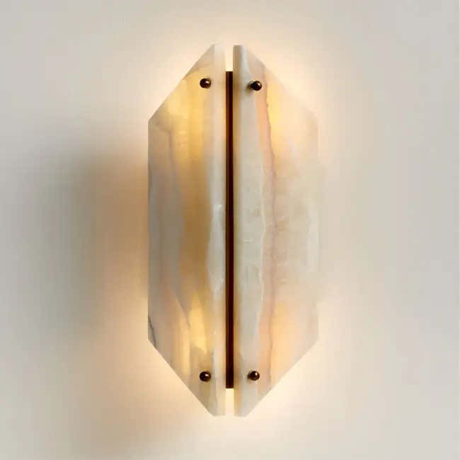 Alabaster Geometric Wall Lamp Onyx