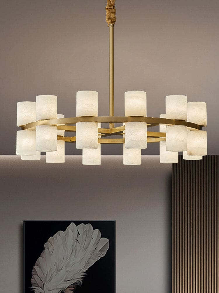 Alabaster Cylinder Chandelier