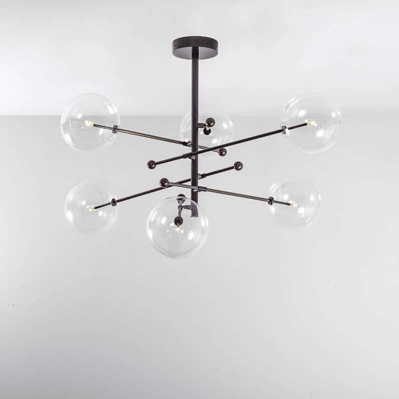 Aero Vertical Glass Globe Chandelier 6 - Light 55.63"
