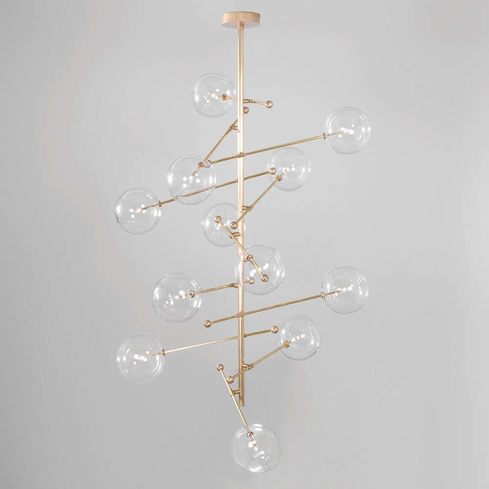 Aero 12-Light Modern Brass Chandelier