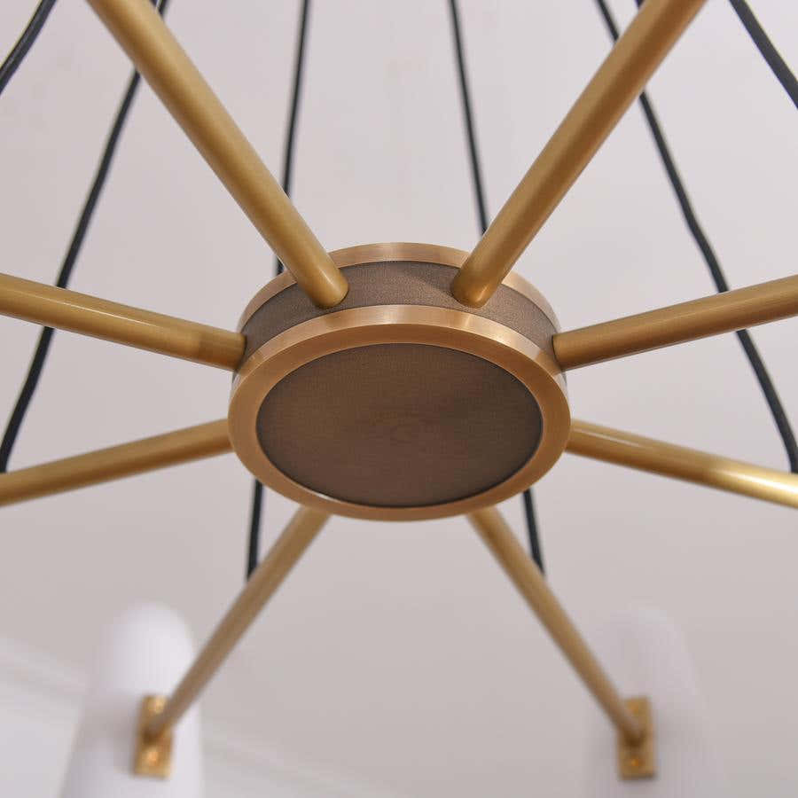 Sulis White Ceramics Round Chandelier 32", 3-lights
