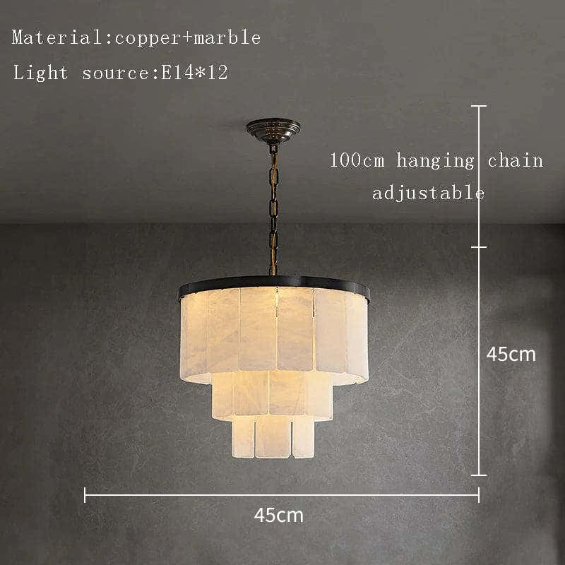 Black Copper Alabaster Chandelier