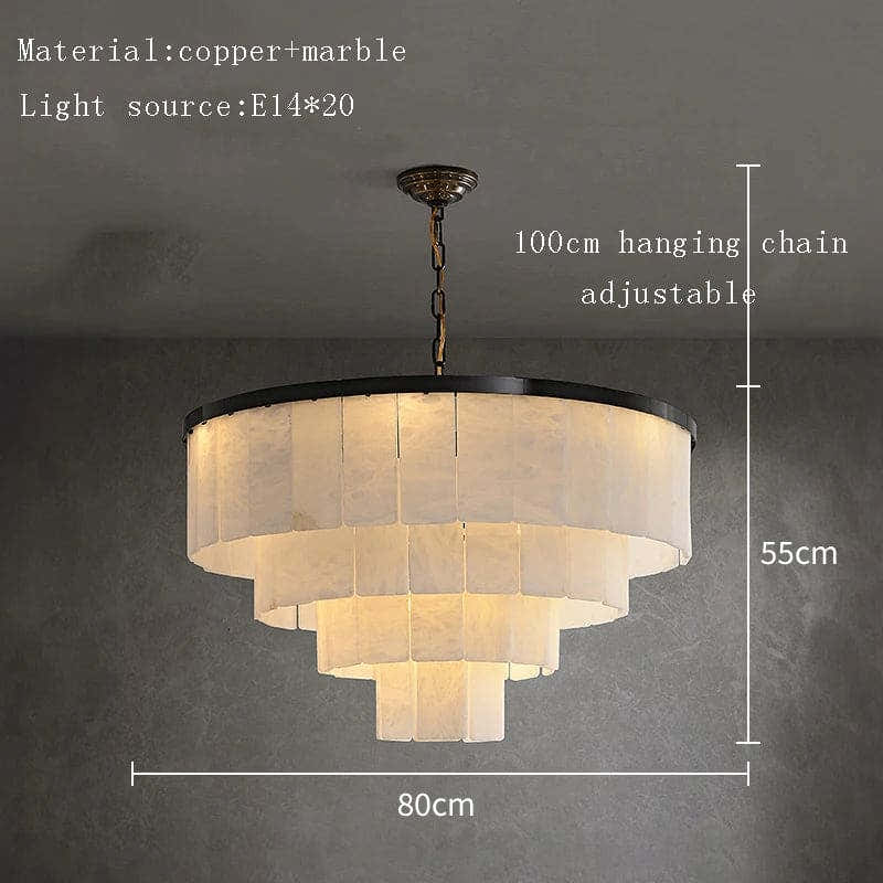 Black Copper Alabaster Chandelier
