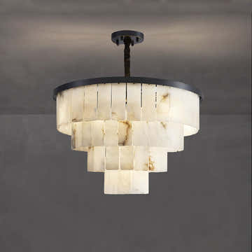 Black Copper Alabaster Chandelier
