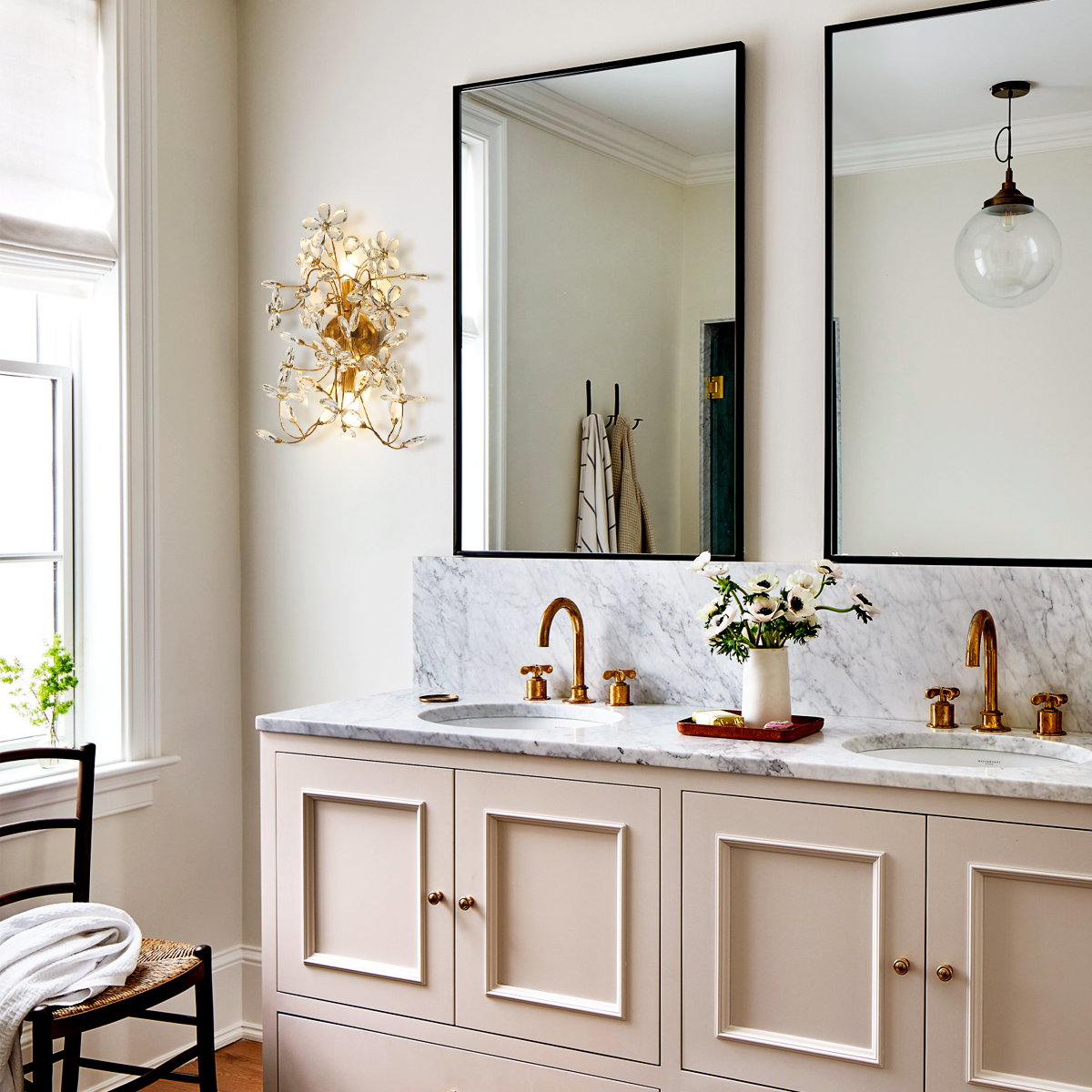 Fiore Crystal Flowers 2-Light Wall Sconce