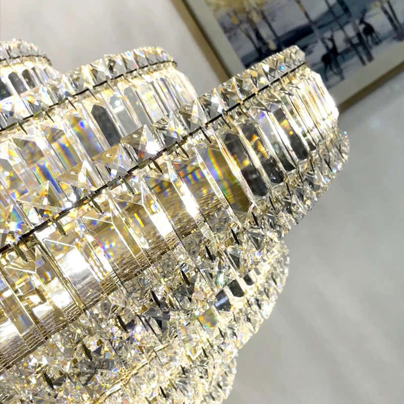 Luxury Cake Shape Living Room Crystal Chandelier