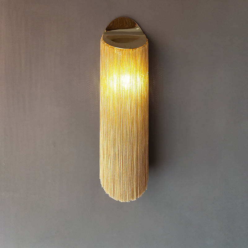 Modern Arcs Chain Tassel Wall Sconce