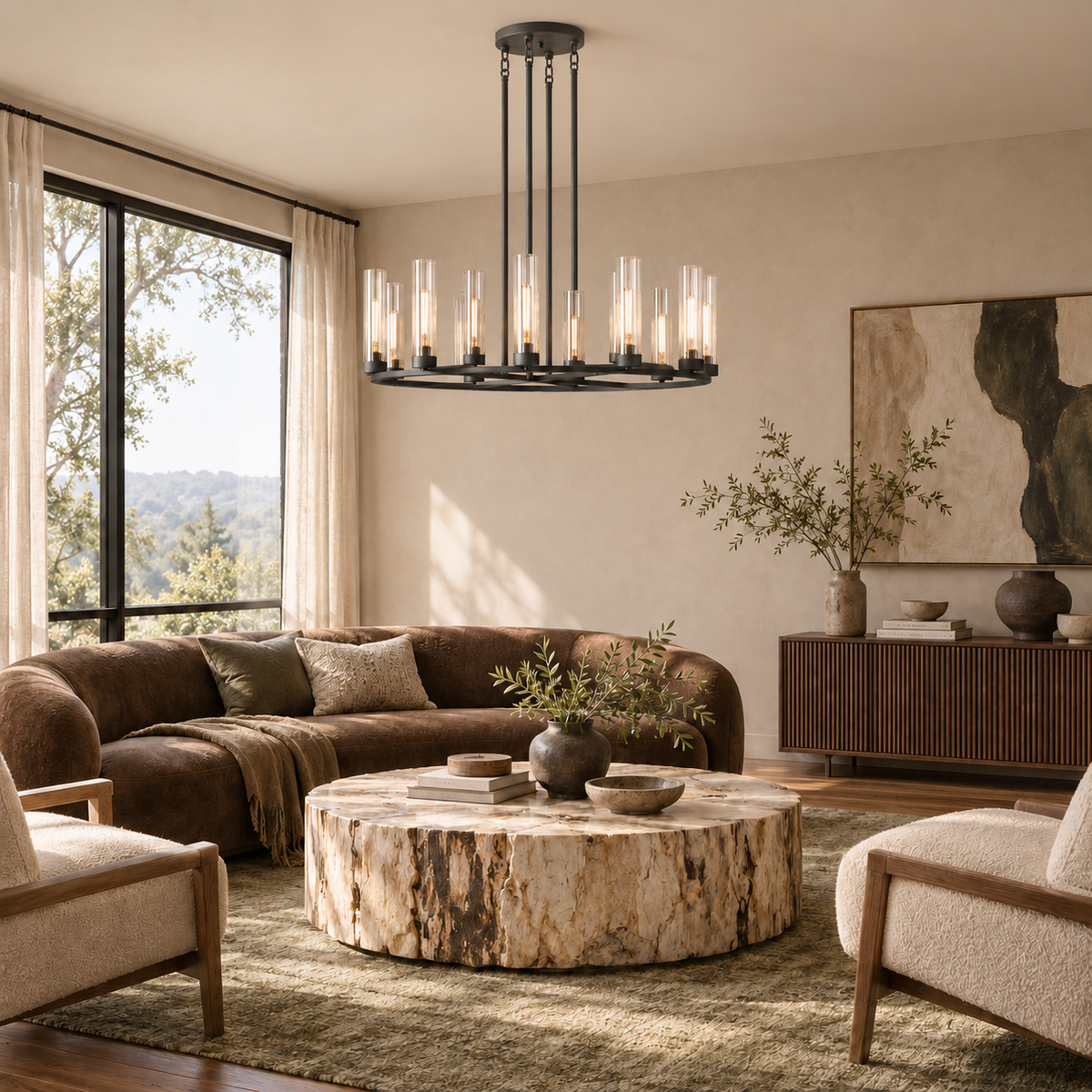 Andreas Round Chandelier 30" 40"D